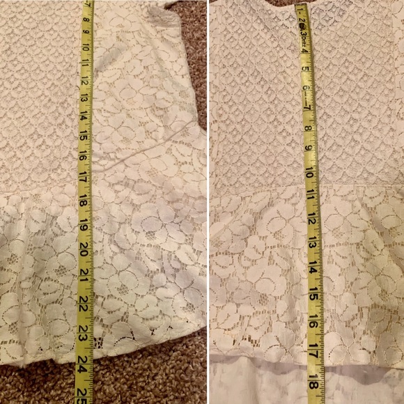 ❌SOLD❌ ZARA Lace Low-High Peplum Top - Picture 8 of 8